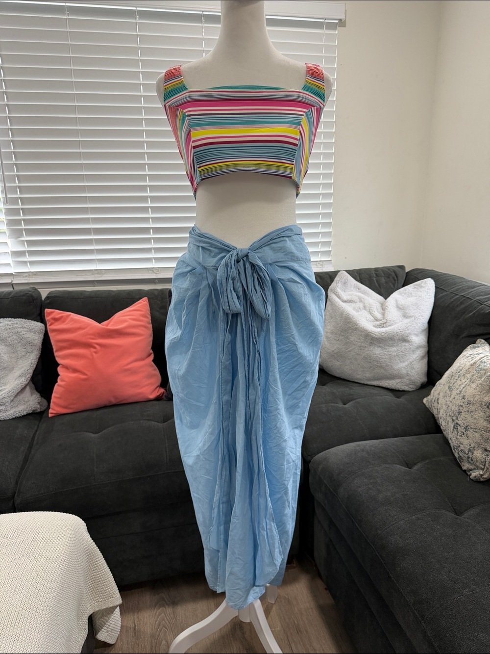 J. Crew Pale Blue Beach Sarong - Picture 5 of 16